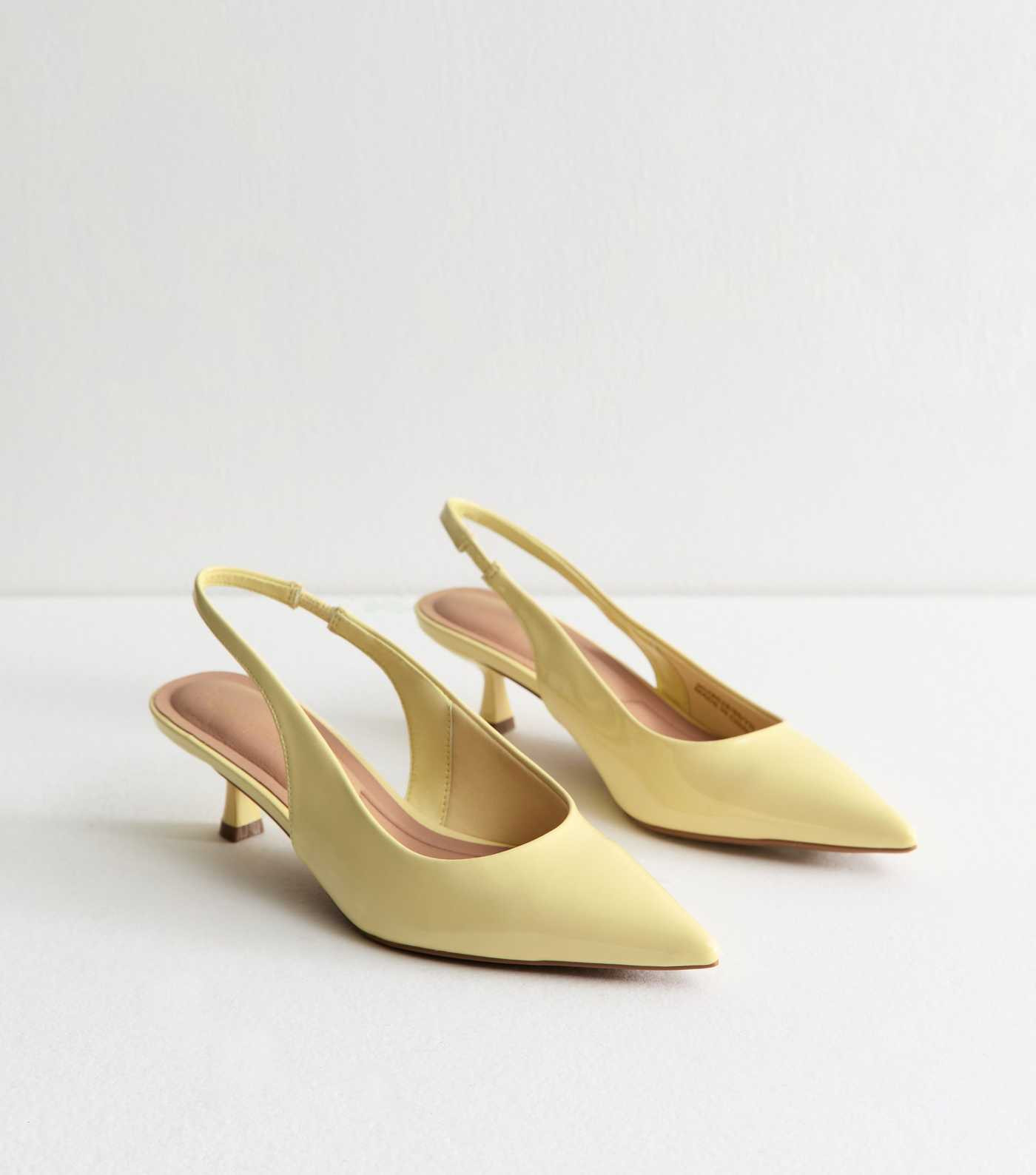 Yellow Faux Leather Slingback Kitten Heel Court Shoes
						
						Add to Saved Items
						Remov... | New Look (UK)