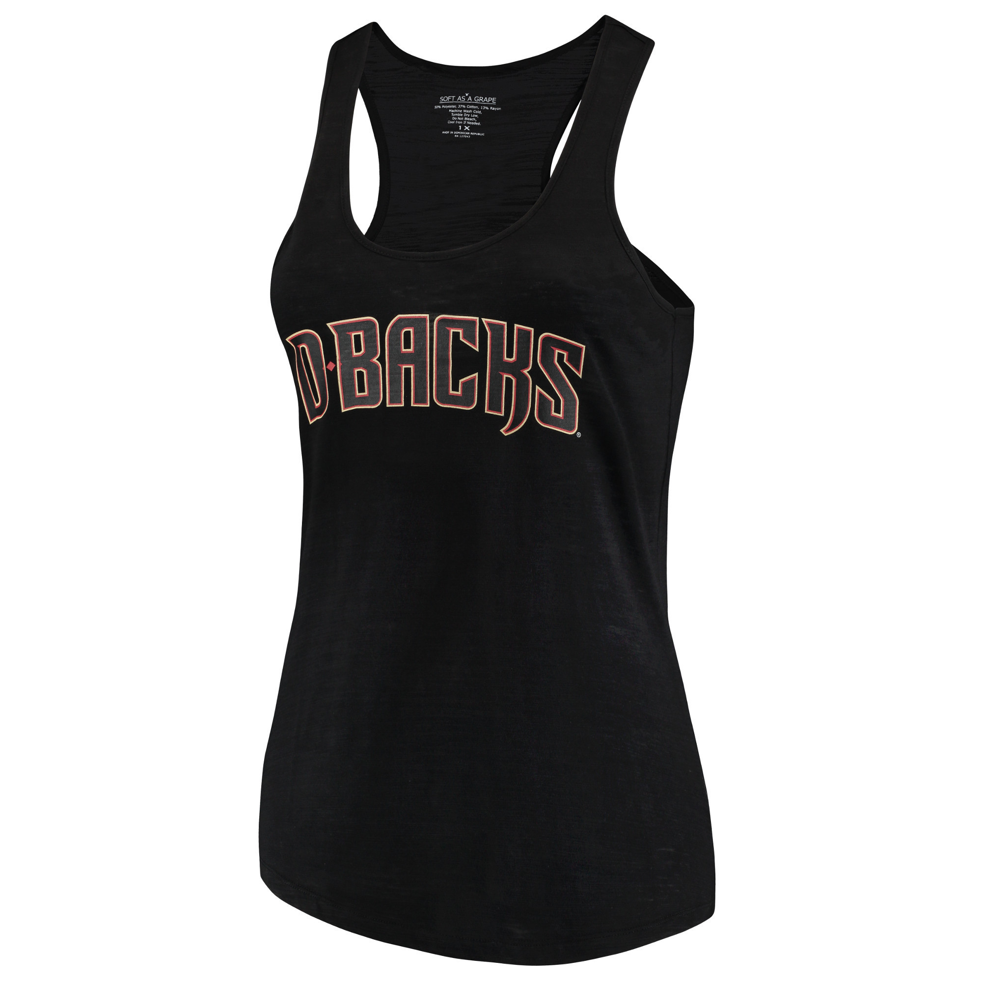 Women's Soft as a Grape Black Arizona Diamondbacks Plus Size Swing for the Fences Racerback Tank Top | Fanatics