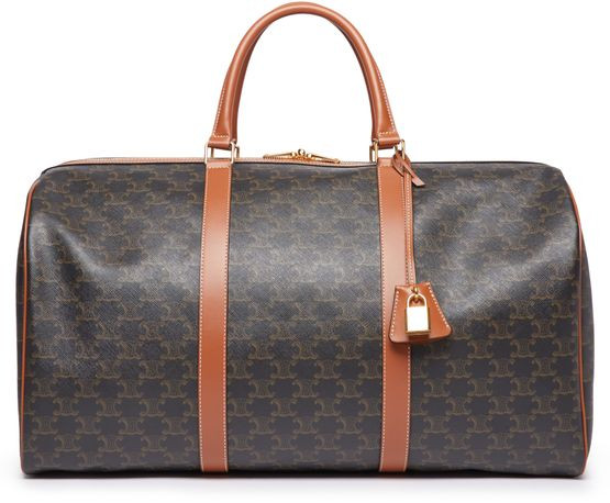 Large travel bag in triomphe canvas and calfskin | 24S US