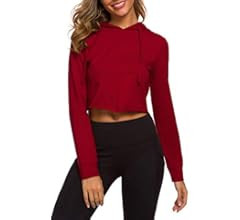 DIRASS Women's Long Sleeve Cropped Hoodie Casual Pullover Active Top Sweatshirt | Amazon (US)