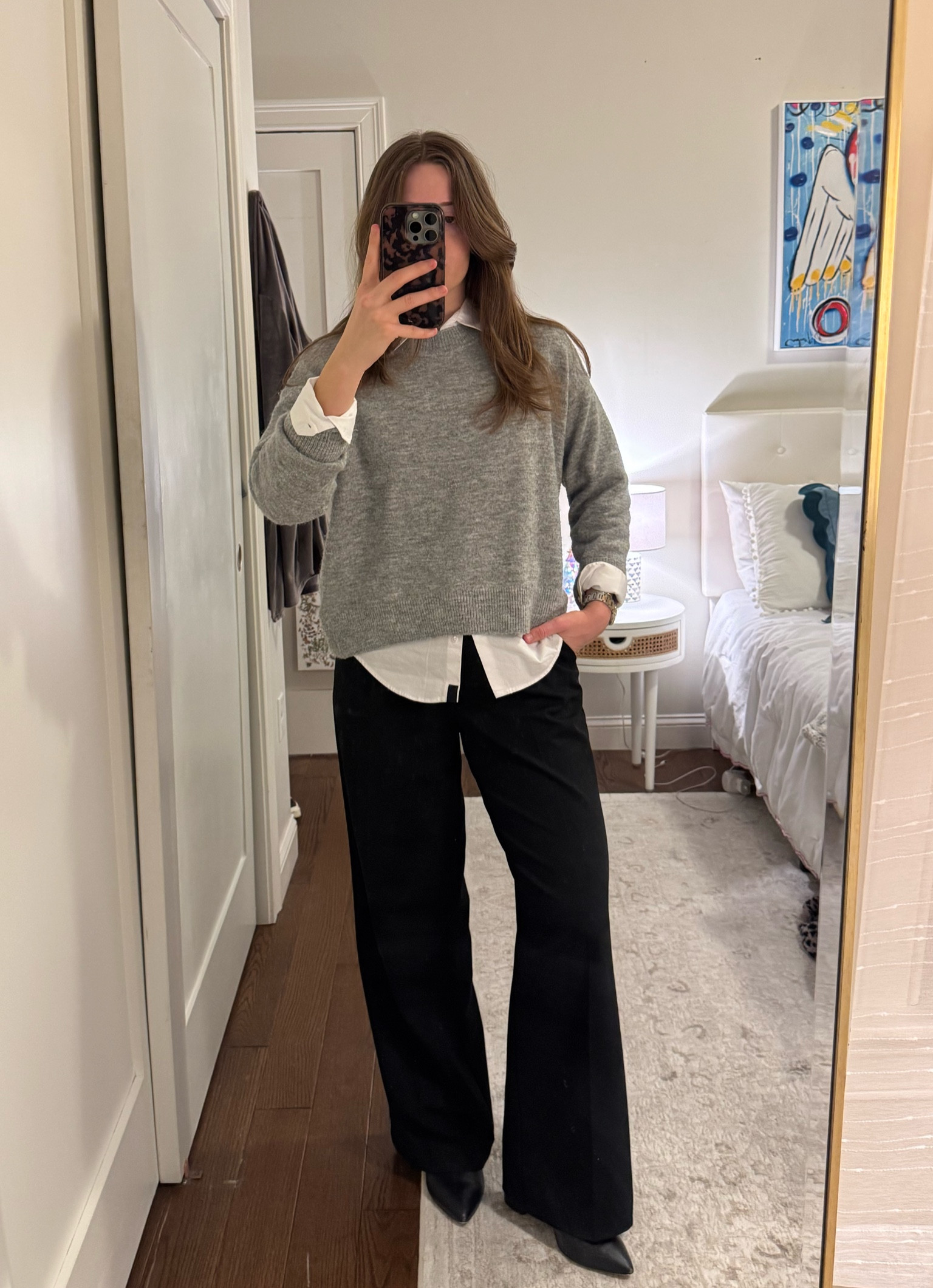 Office outfit✨ I added a white button down under my sweater to make it more interesting! 

#LTKShoeCrush #LTKWorkwear #LTKStyleTip