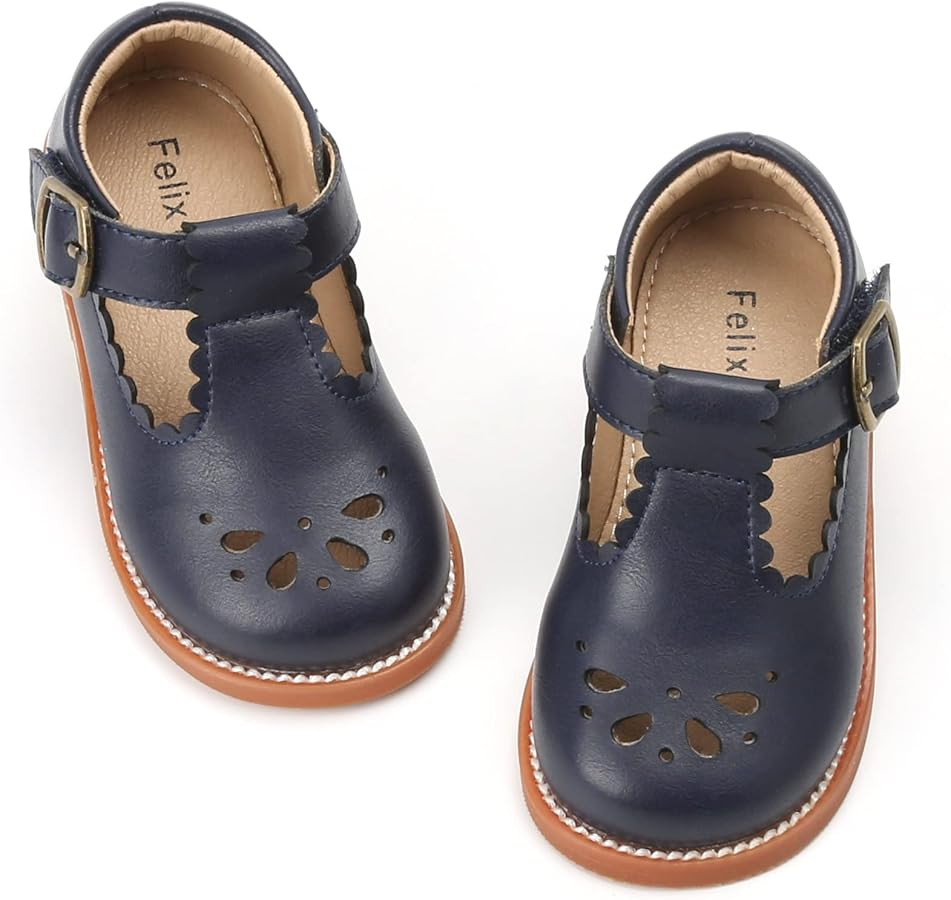 Felix & Flora Toddler Little Girl Mary Jane Dress Shoes - Ballet Flats for Girl Party School Shoe... | Amazon (US)