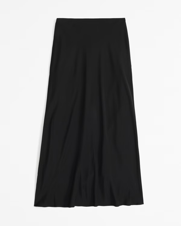 Women's Mid Rise Satin Maxi Skirt | Women's Bottoms | Abercrombie.com | Abercrombie & Fitch (US)