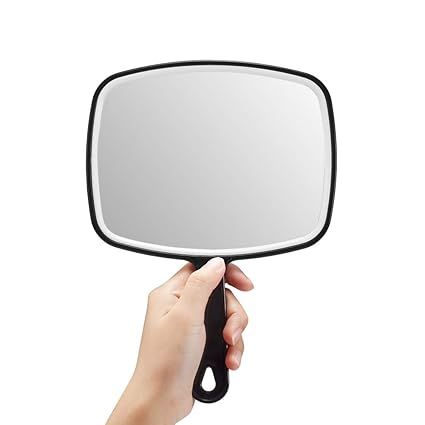OMIRO Hand Mirror, Black Handheld Mirror with Handle, 6.3" W x 9.6" L | Amazon (US)