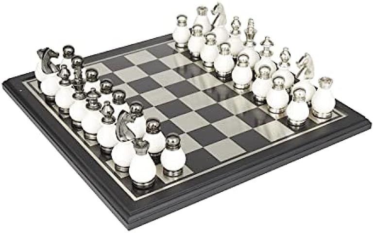 Deco 79 Aluminum Chess Game Set, 16" x 16" x 4", Black | Amazon (US)
