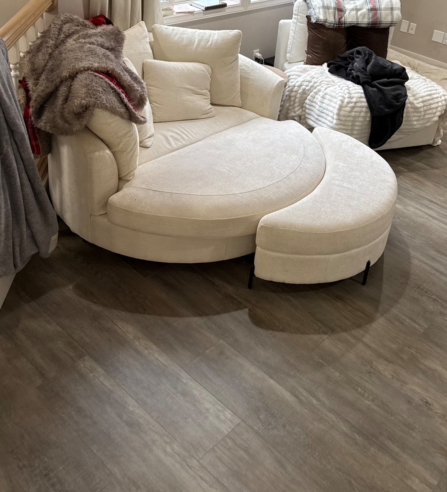 Amazon book nook I added to our living room! I would have bought 2 if I could this is so good! Ottoman is sold together or separate. High quality performance fabric, durable and comfortable! 10/10 and it swivels.

Had held up with:
My toddler
My
140lb mastiff dog
My not always so clean and leans to one side every time husband  


#LTKmomlife #LTKstorytime #LTKHome