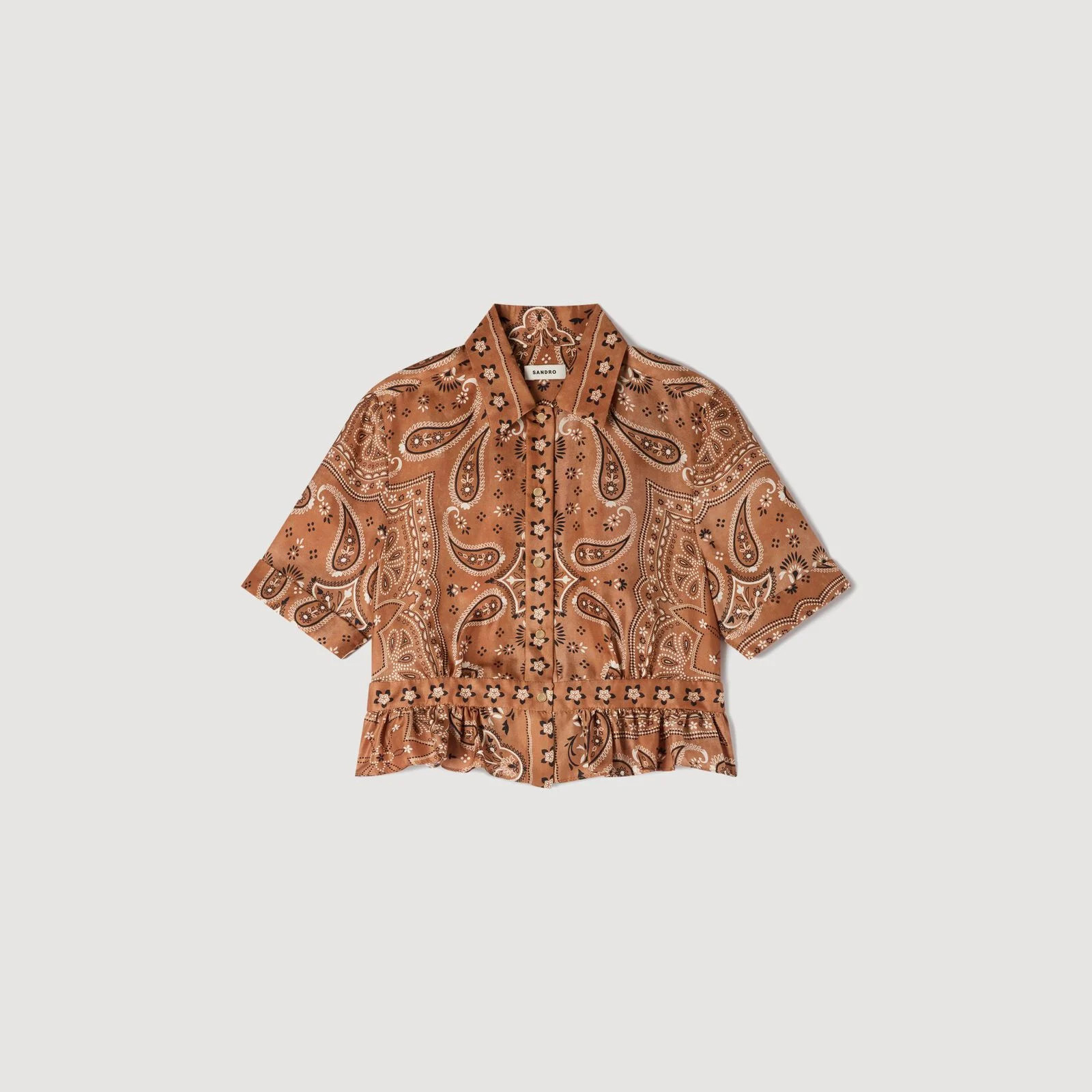 Bandana print cropped shirt | Sandro US | Sandro-Paris US