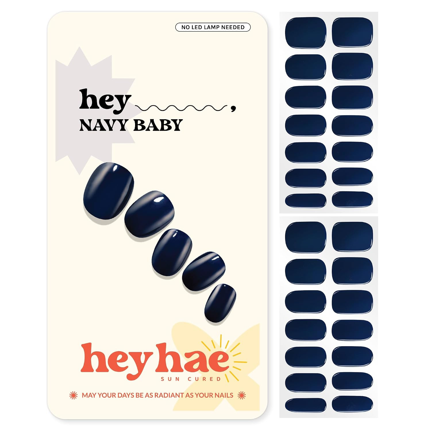 Heyhae Semi Cured Gel Nail Strips - Hey, Navy Baby | Amazon (US)