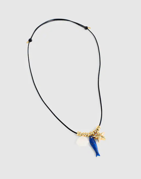 Semiprecious Charm Leather Choker Necklace | Madewell