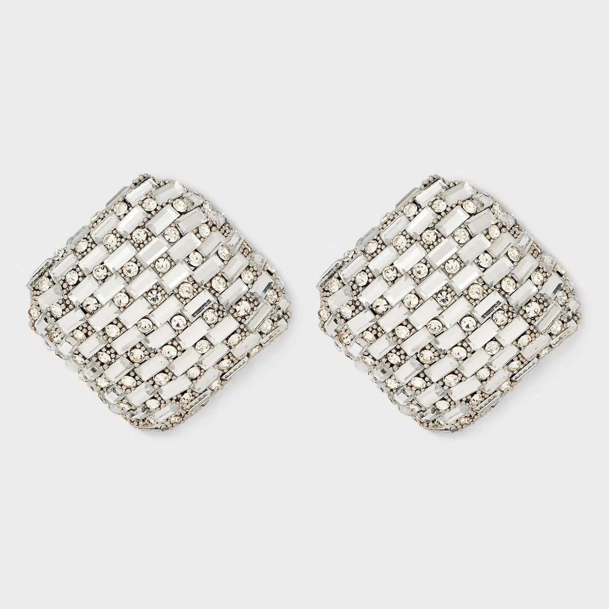 Square Button Earrings - A New Day™ Clear | Target
