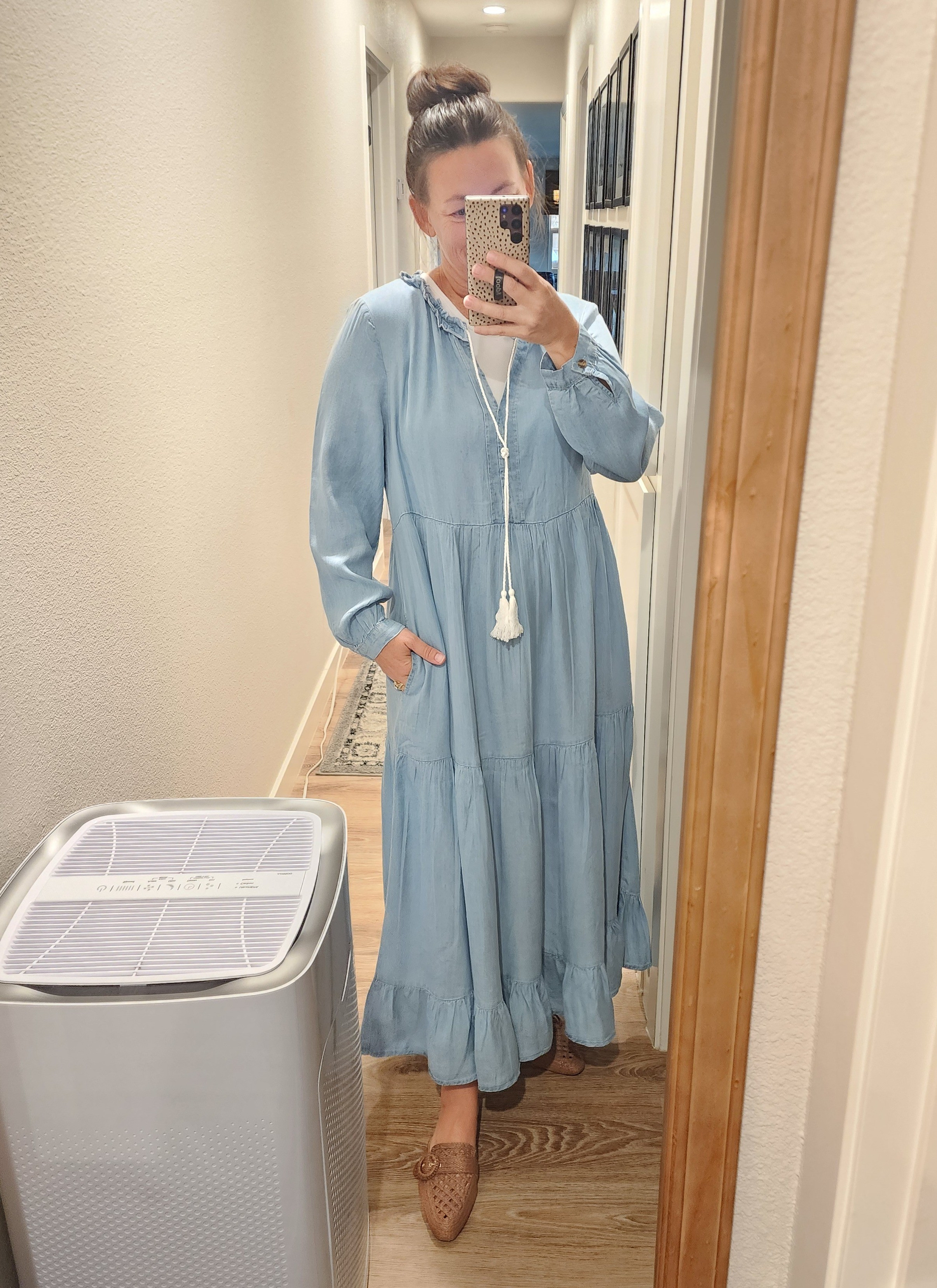 Denim dress! I'm wearing a medium from Amazon. Modest fashion 

#LTKFindsUnder50 #LTKSaleAlert #LTKU