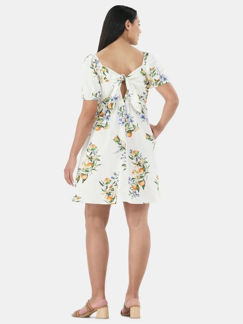 Time and Tru Women's Puff Sleeve Mini Dress, Sizes XS-XXXL | Walmart (US)