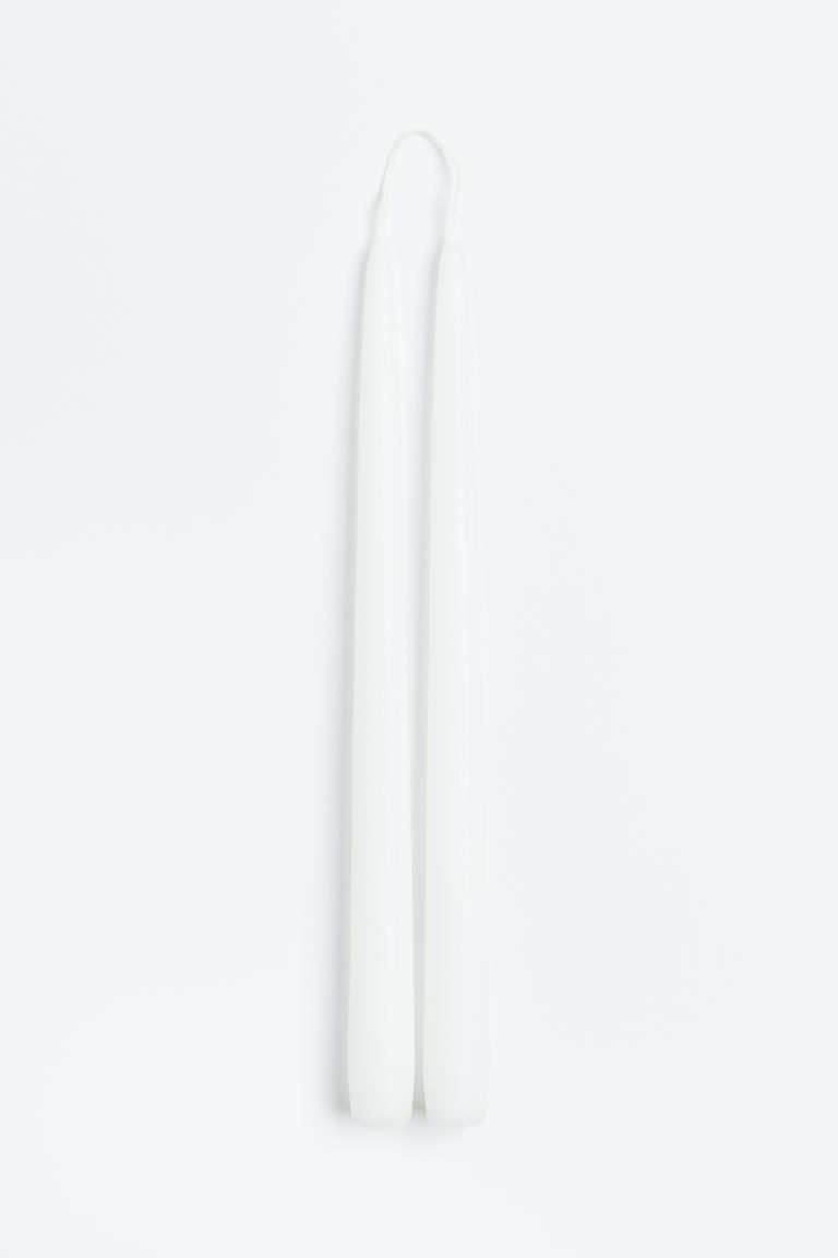 2-pack Tapered Candles - White - Home All | H&M US | H&M (US + CA)