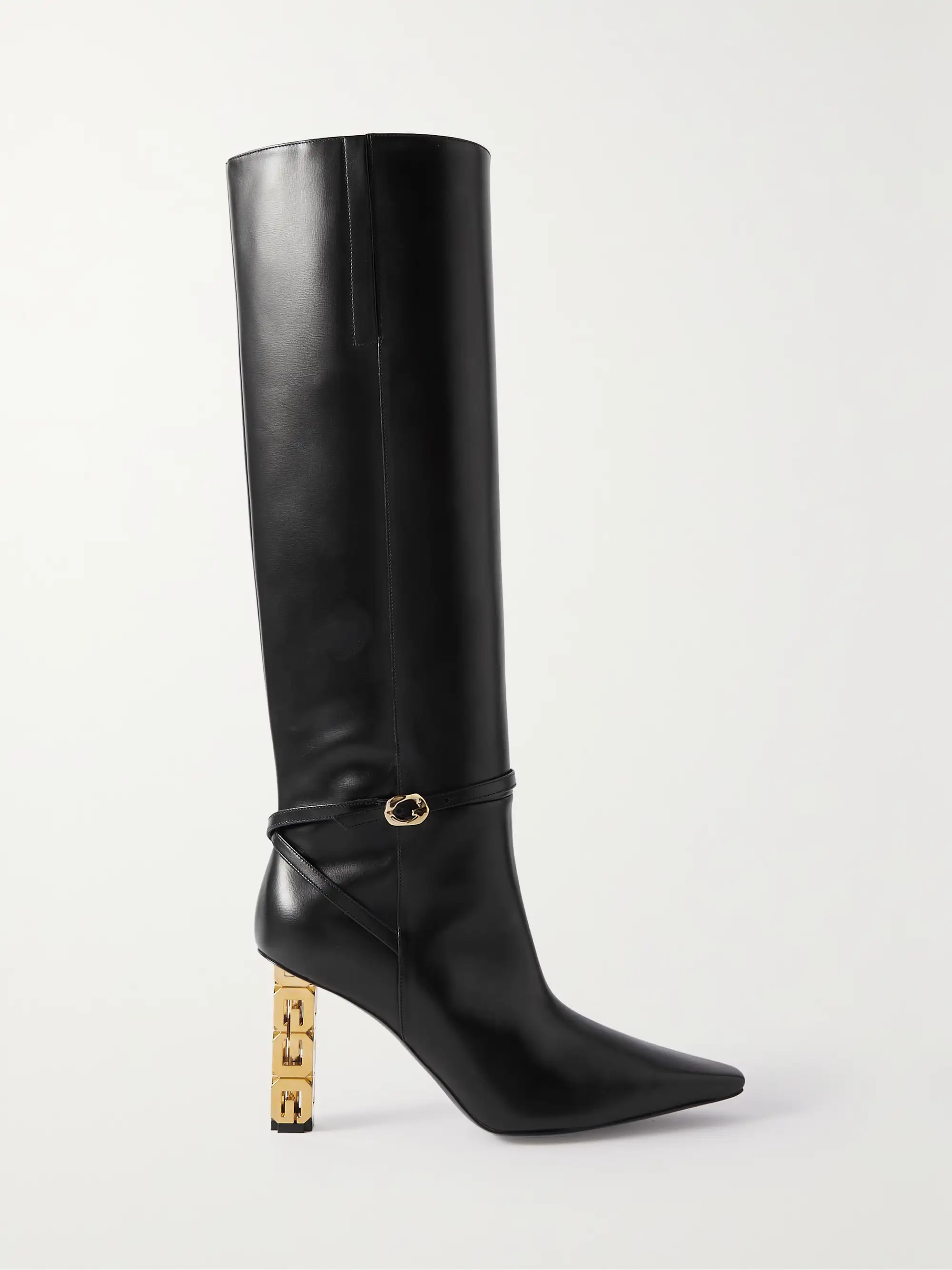 G Cube logo-embellished leather knee boots | NET-A-PORTER (US)