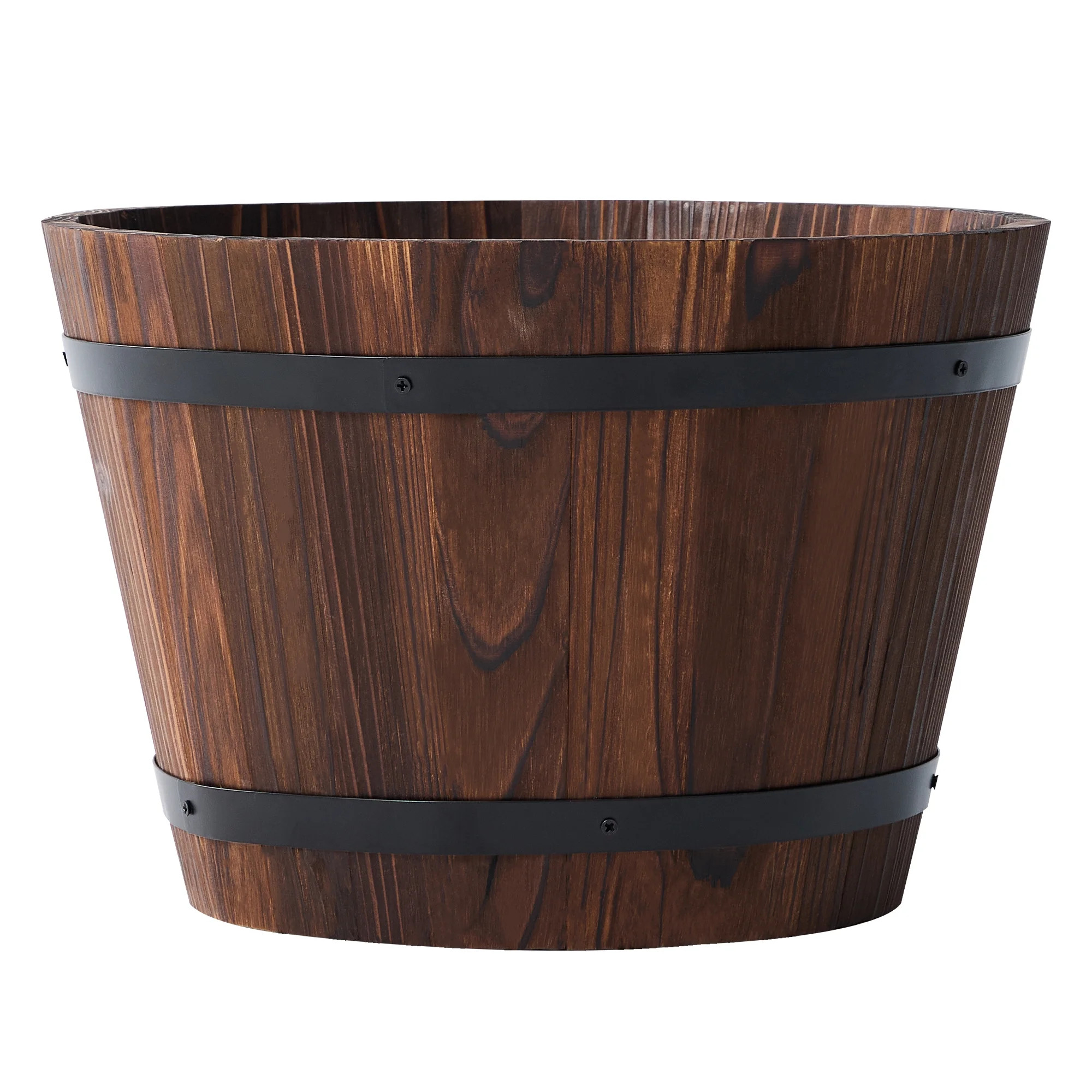 Better Homes & Gardens 13.5 in Wood Whiskey Barrel Planter | Walmart (US)
