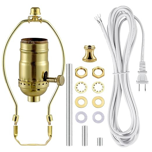 Lamp Making Kit,Make a Lamp or Repair Kit,3-Way Lamp Socket with Matching Cord Lamp Harp Set,Lamp... | Amazon (US)
