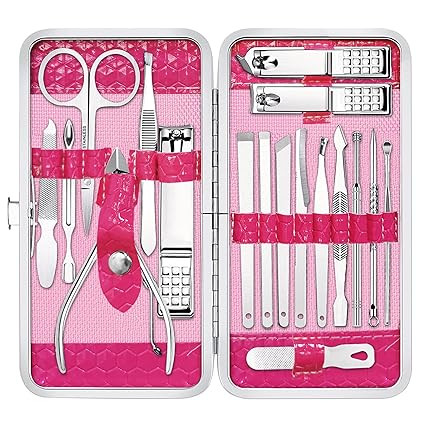 Gift for Women/Men,Nail Care kit Manicure Grooming Set with Travel Case - Yougai 18 Piece Stainle... | Amazon (US)