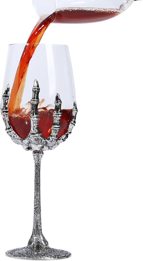 Halloween Skull Wine Glass, Skeleton Ghost Hand Wine Glass, Halloween Drinking Glasses, Skeleton ... | Amazon (US)