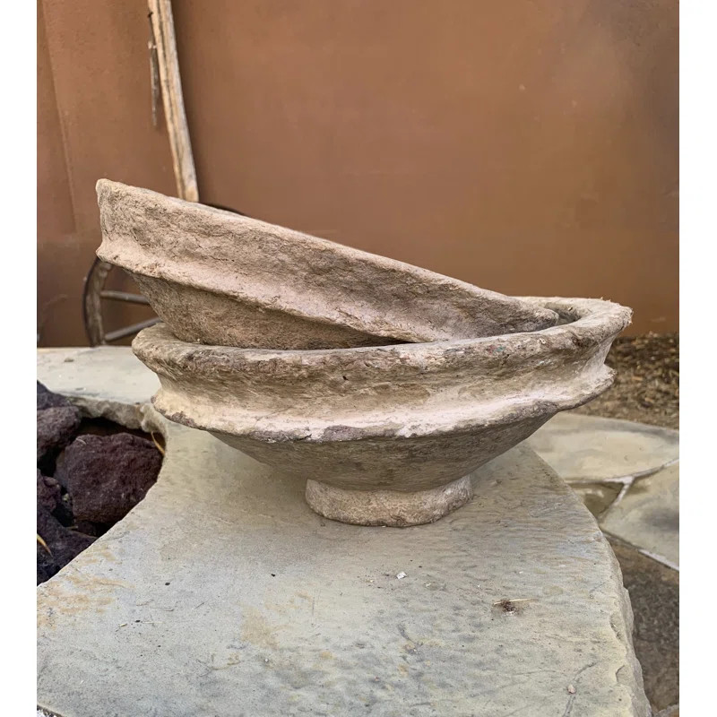 Aratrika Paper Mache Rustic Decorative Bowl in Cream | Wayfair North America