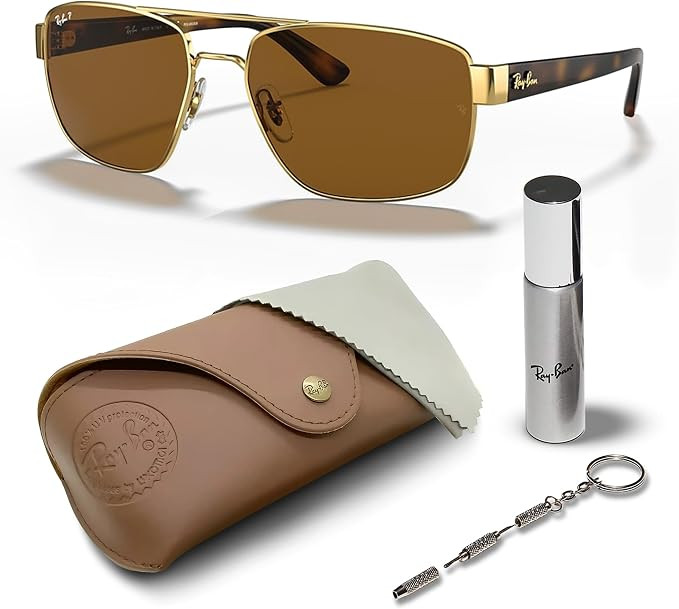 Ray-Ban RB3663 Square-Round Shaped Sunglasses for Men & Women with Official RAYBAN Eyewear Kit | Amazon (US)
