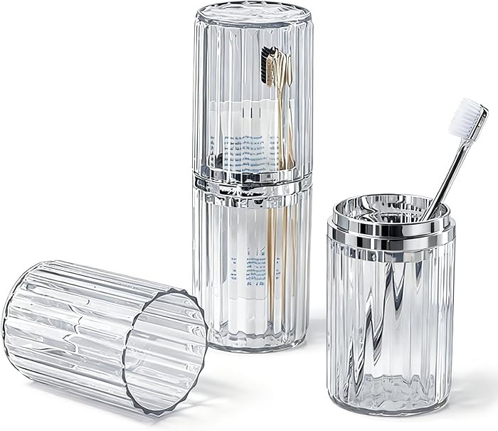 Large Toothbrush Travel Case 2 in 1 Toothbrush Holder and Rinse Cup | Amazon (US)