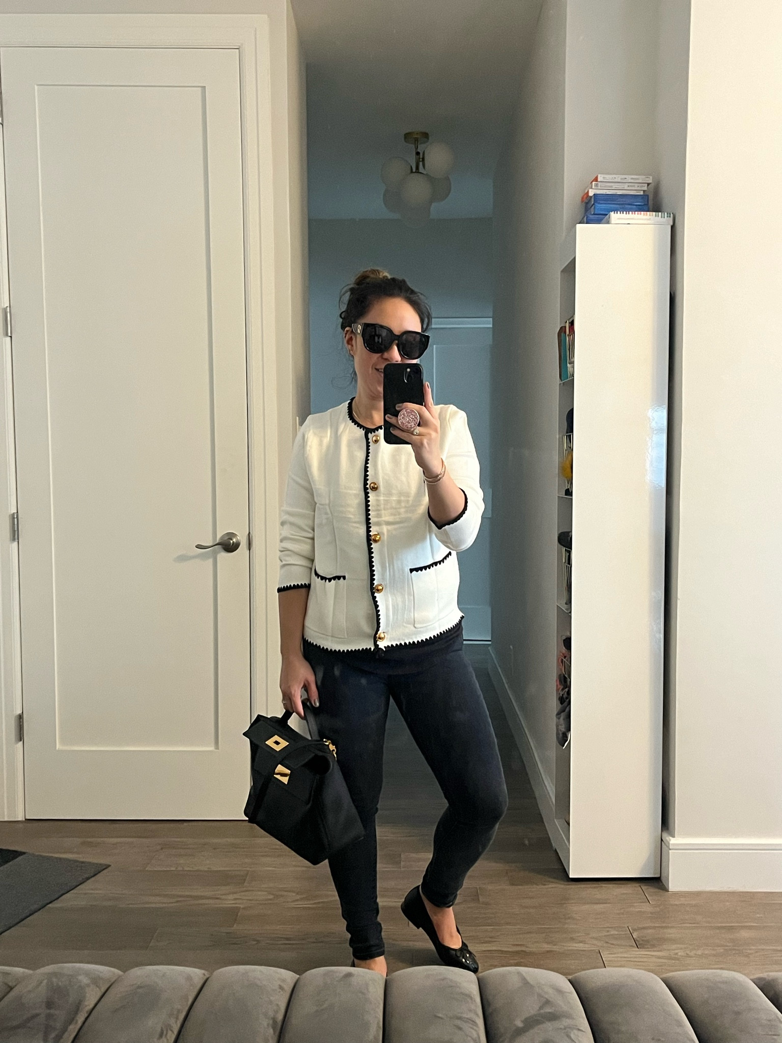 Here’s the other colorway.  What do you think? Calling Emily Gilmore. Cardigan. Love the details on this one. Amazon fashion. Amazon find. I’m wearing a small. I’d prefer the xs if available. The sleeves are long and the fit is on the wide side.

#LTKworkwear #LTKtravel #LTKshoecrush