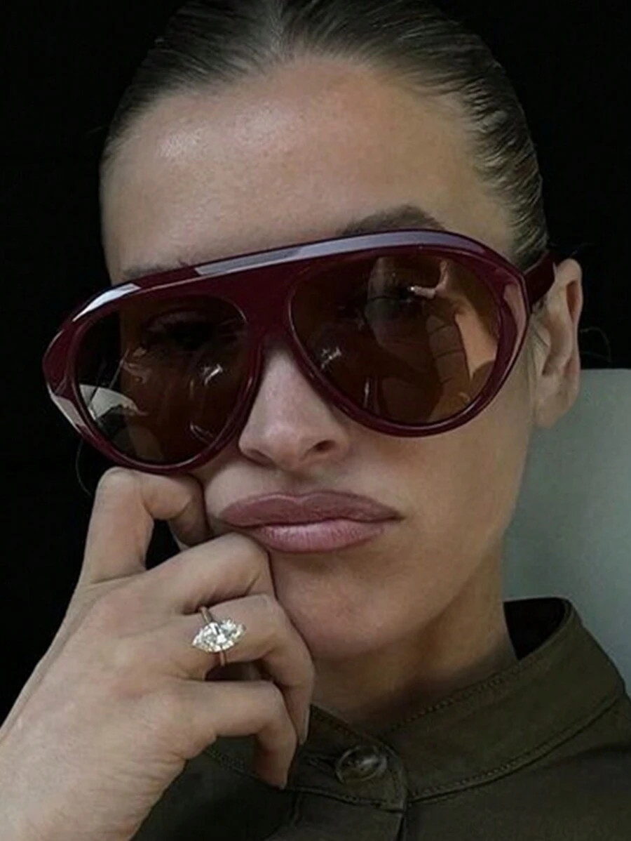 New Retro Oversized Square Frame Unisex Fashion Glasses, Versatile Daily Wear, Minimalist Style F... | SHEIN