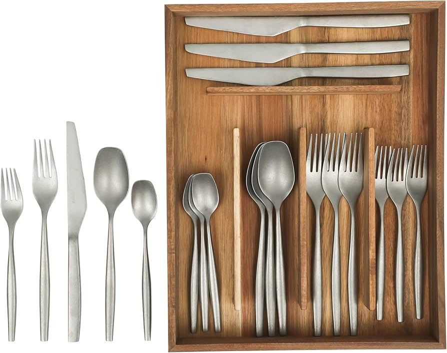 Bloomhouse - Two Time Oprah's Favorite Things Winner - 20 Piece Stone Washed Flatware 18/10 Stain... | Amazon (US)