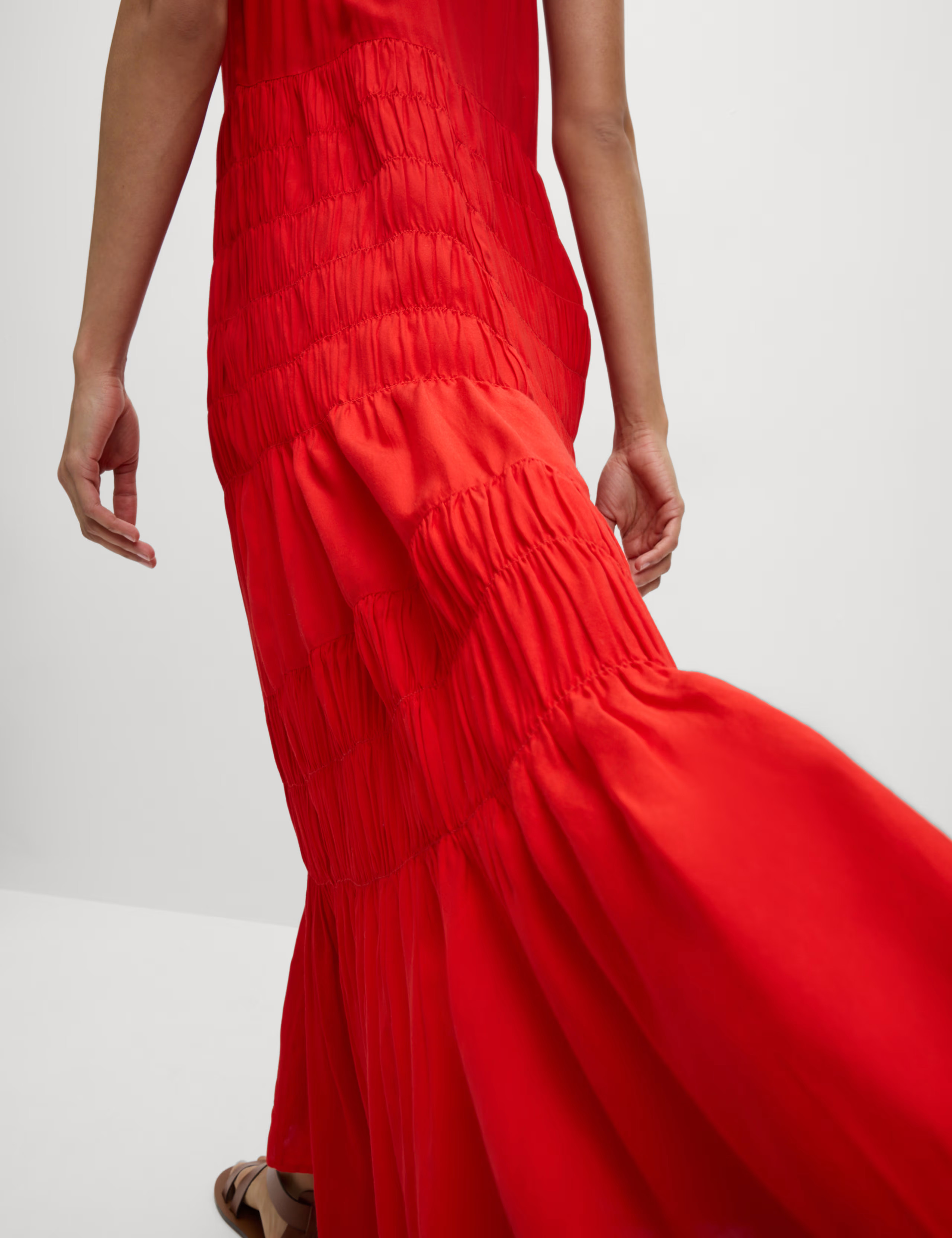 Square Neck Strappy Midi Tiered Dress | Marks & Spencer (UK)