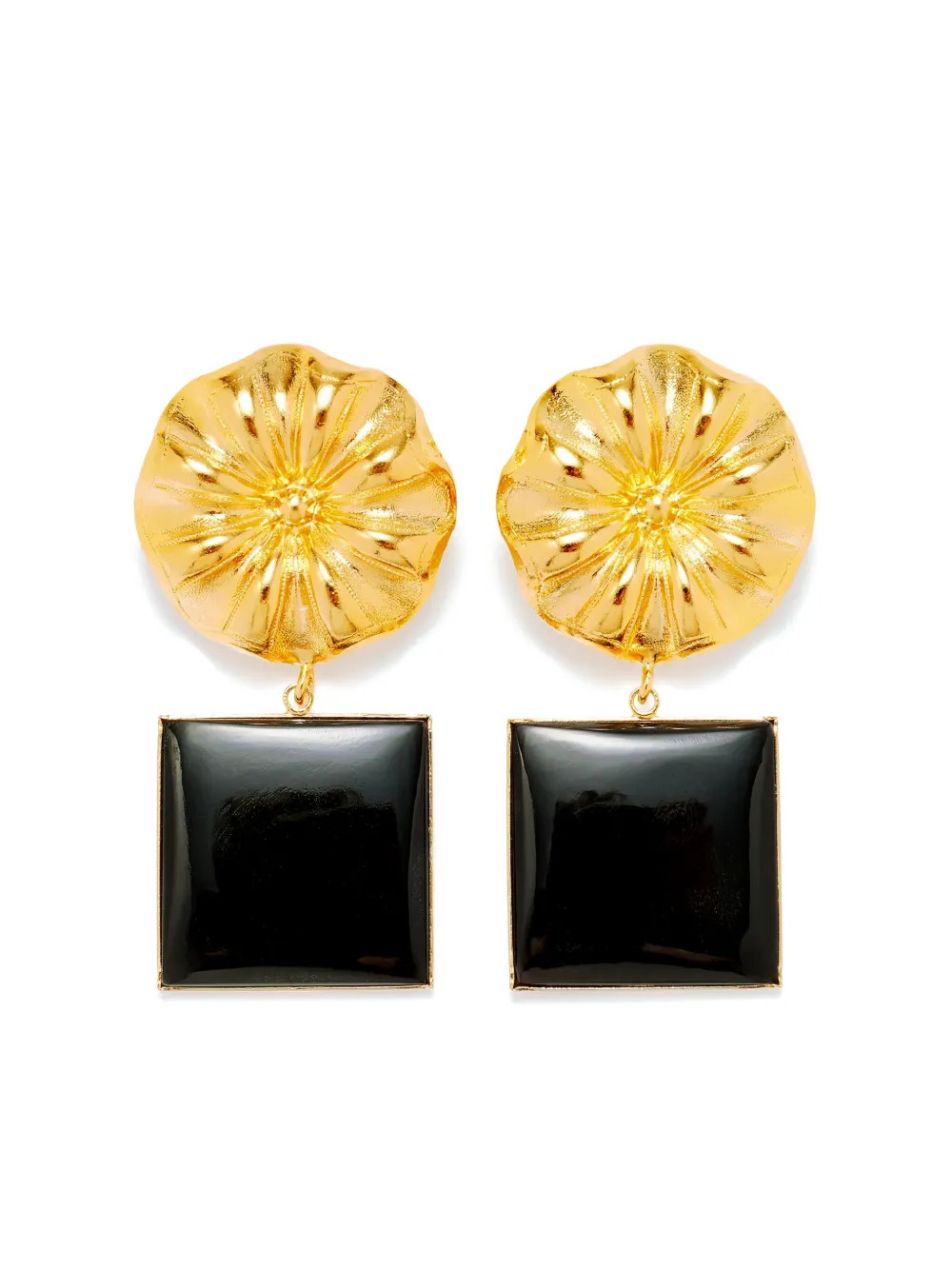 DESTREE Sonia Daisy Square Earrings | Black | FARFETCH | Farfetch Global