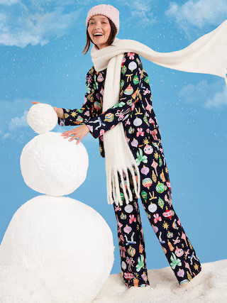 Printed Flannel Pajama Pant Set for Women | Old Navy (US)