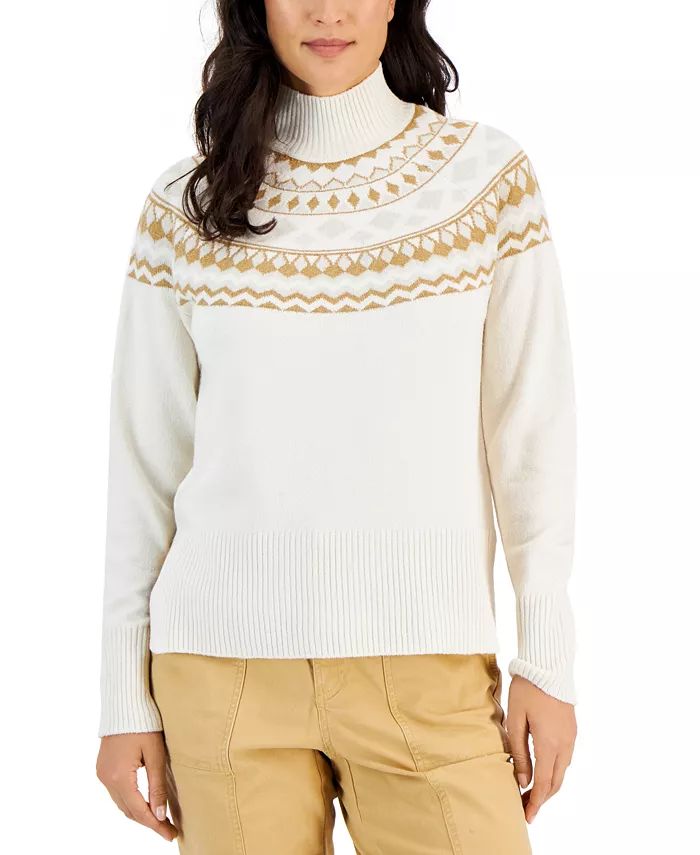 Women's Fairisle Mock-Neck Pullover Sweater, Created for Macy's | Macys (US)