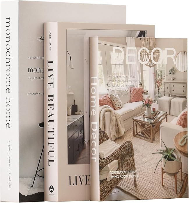 Set of 3 Decorative Books for Home Decor,Stylish Fake Books for Decoration, Aesthetic Decor Books... | Amazon (US)