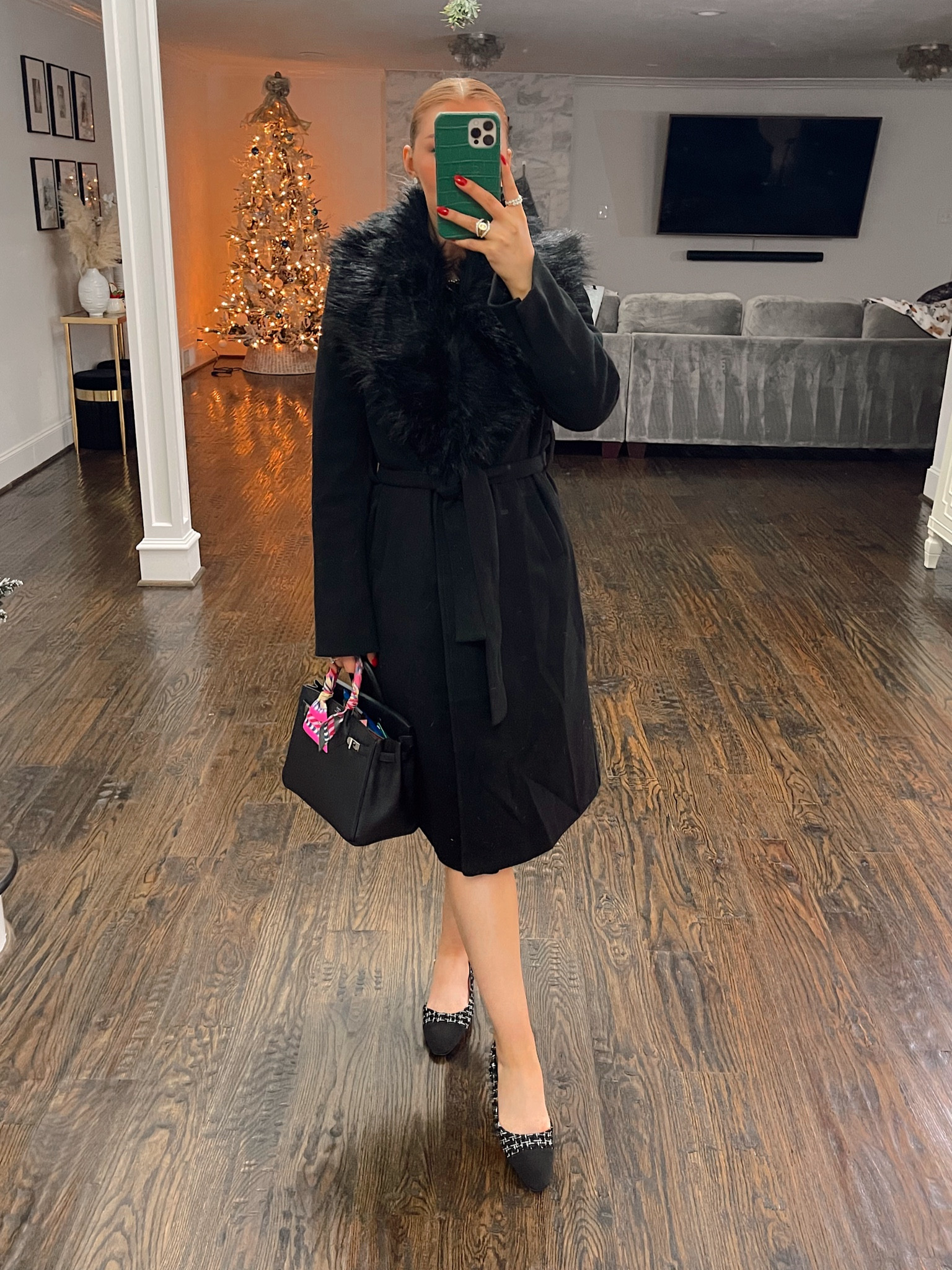 Black coat. Lulus coat. Black winter coat. Black fur coat. Amazon shoes. Amazon tweed shoes  

#LTKfindsunder100 #LTKstyletip #LTKshoecrush