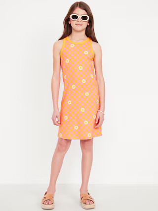 Printed Fitted Sleeveless Dress for Girls | Old Navy (US)