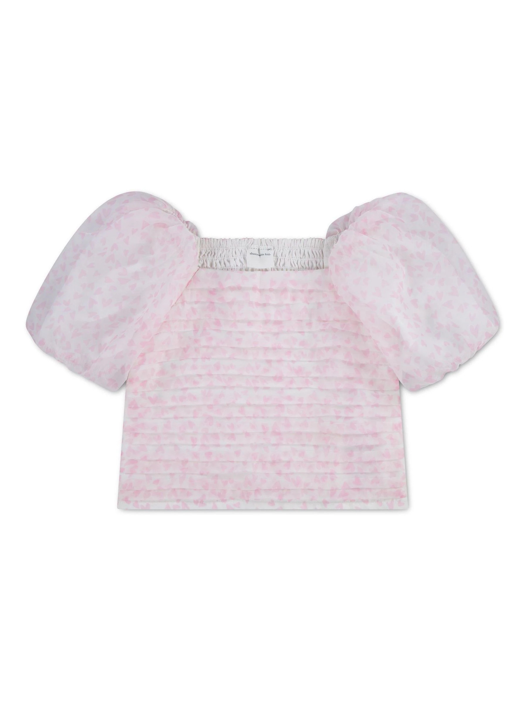 Abercrombie & Fitch Abercrombie & Fitch Pink Emerson Organza Puff Sleeve Top | Next US