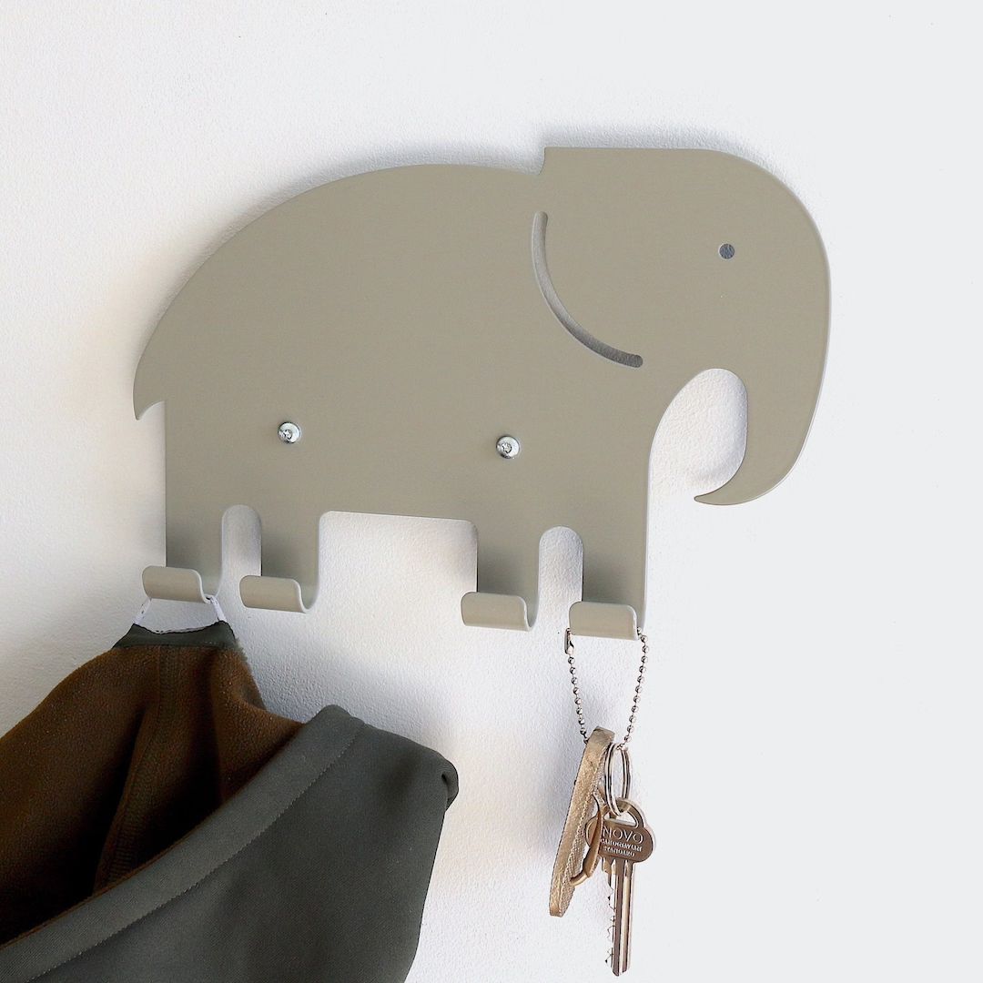 Gancho de pared para niños elefante gris percha para niños - Etsy España | Etsy (ES)