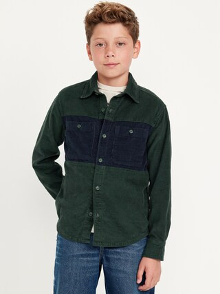 Long-Sleeve Color Block Corduroy Shirt for Boys | Old Navy (US)