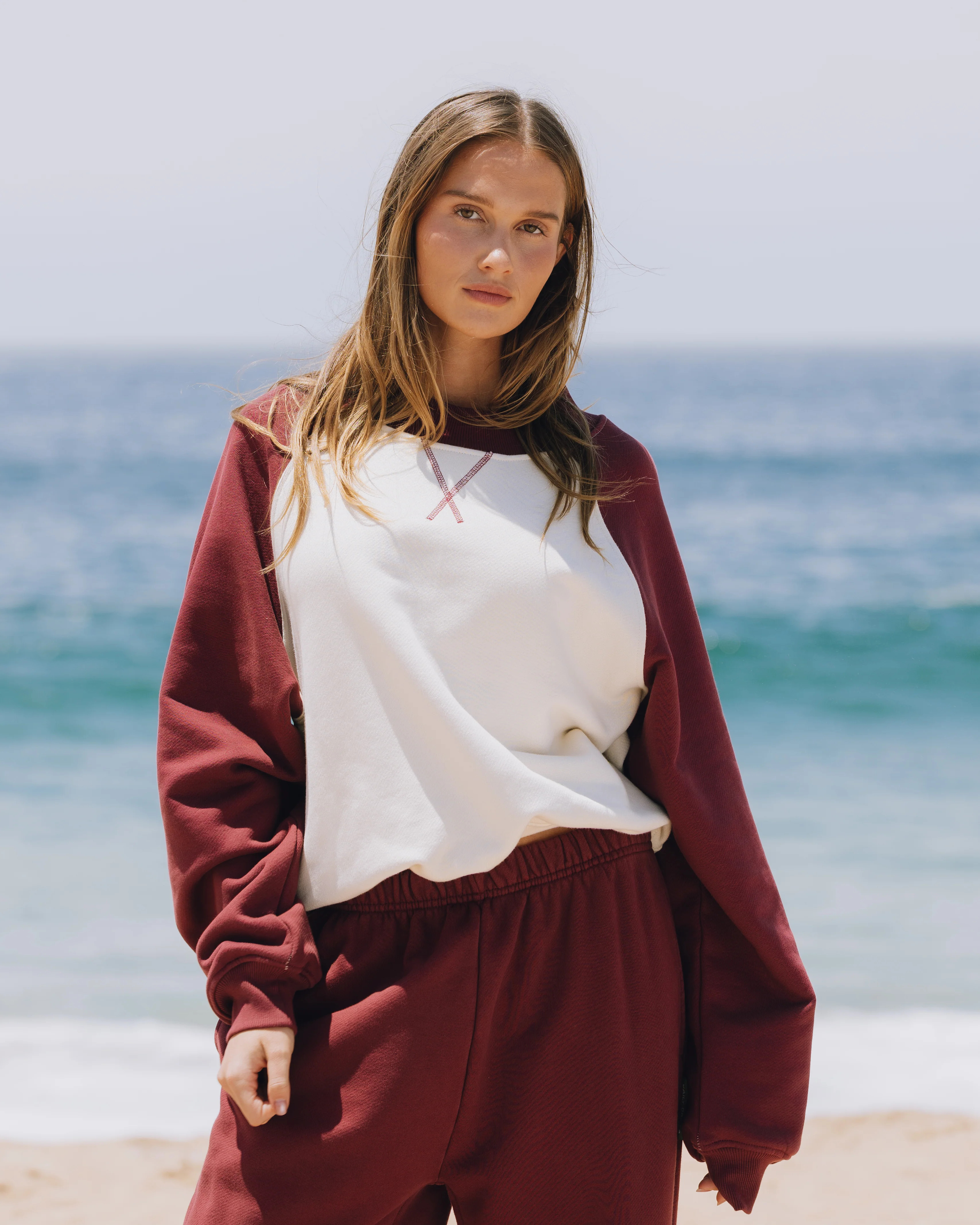 Heavyweight Vintage Raglan Crew - Bodega + Sand | Daily Drills LLC