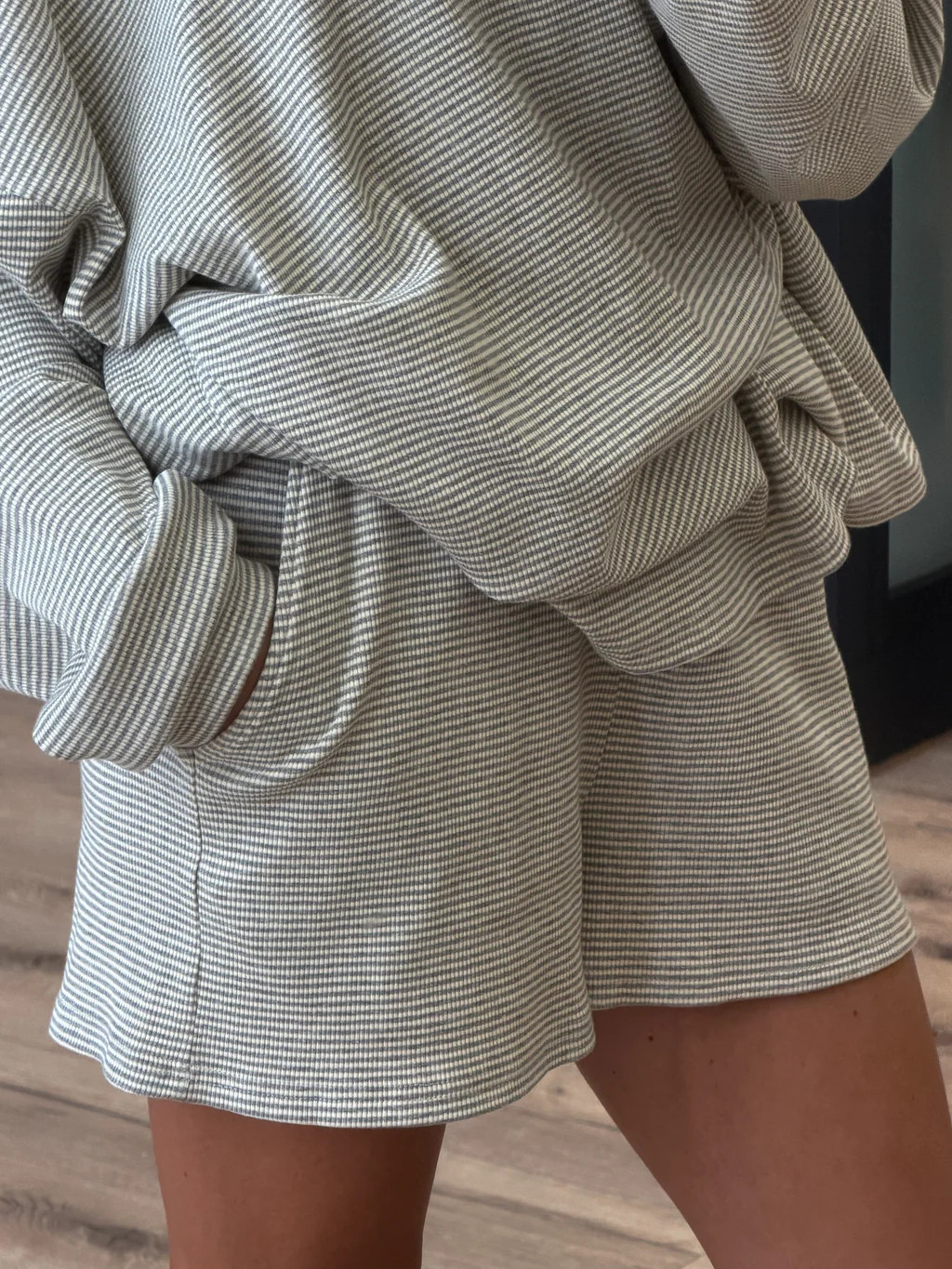 Easy Going Ribbed Stripe Shorts | Grey | +Plus Available | Shop Talulah
