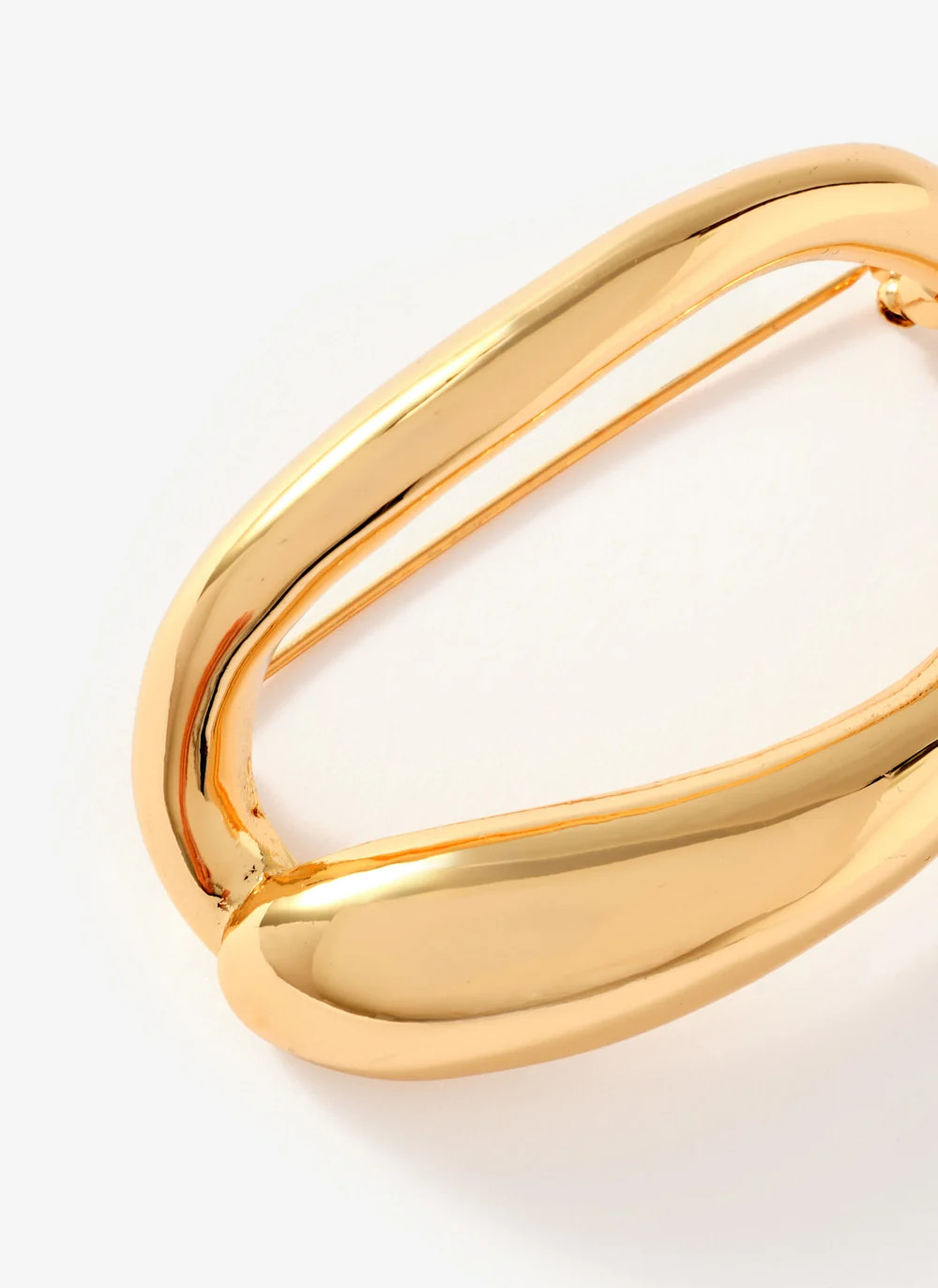 Gold Tone Open Curved Brooch | Mint Velvet