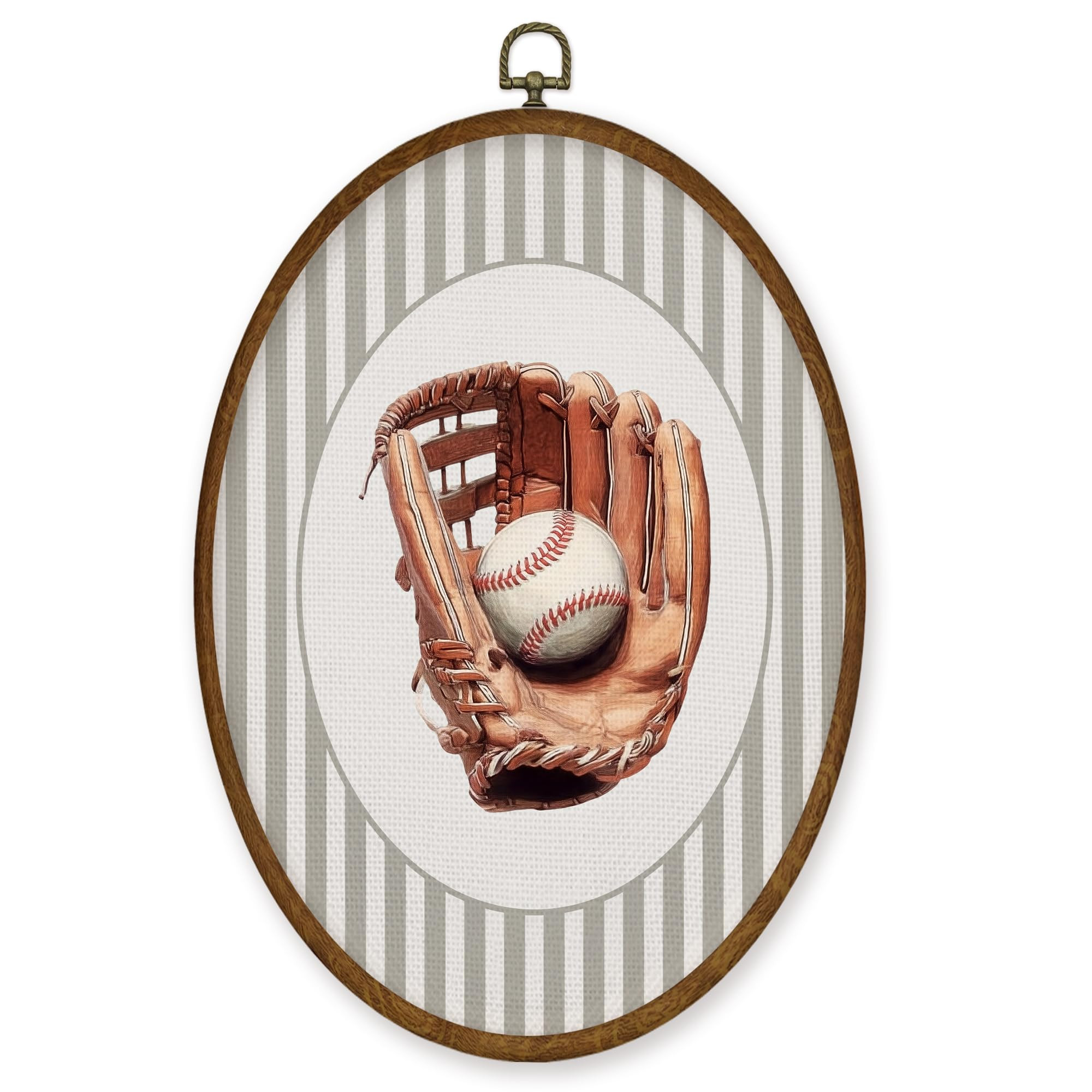 WULQYING Baseball Nursery Wall Art Decor, Sports Nursery Boys Room Oval Framed Canvas Art Prints,... | Amazon (US)