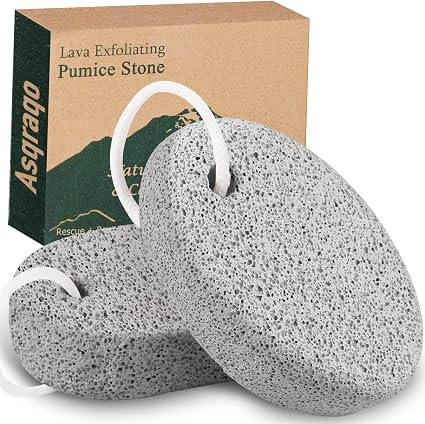 2PCS Natural Pumice Stone, Asqraqo Lava Pedicure Tools Hard Skin Callus Remover for Feet and Hand... | Amazon (US)