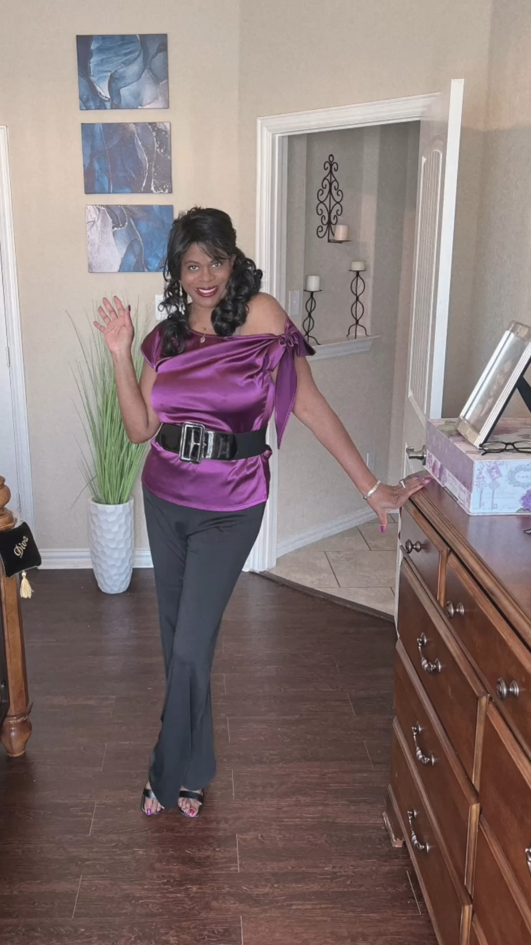 Some of my favorite pieces for fall 🍁🍂

Loving these pants, blouses, and accessories 💜.

I’m a size 14/XL.  
The earrings are a close match.

#LTKStyleTip #LTKOver40 #LTKSeasonal #LTKVideo