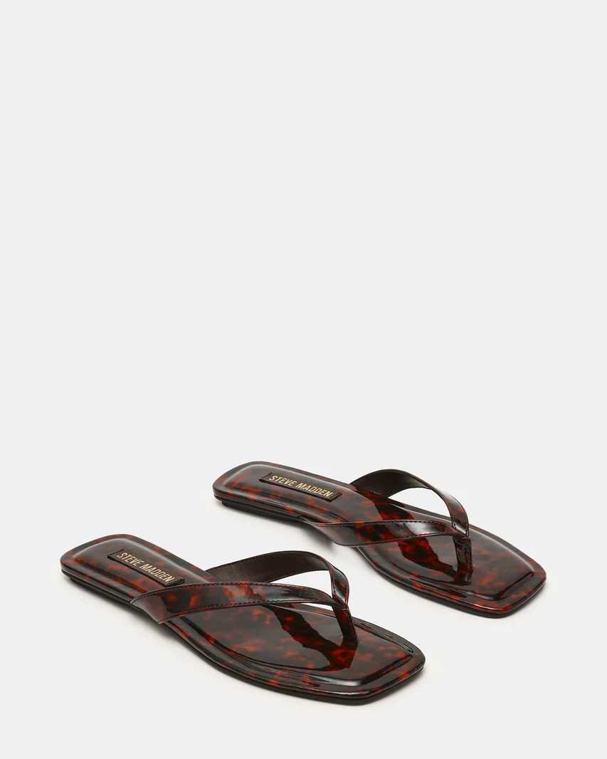 TRELLA Tortoise Square-Toe Thong Women's Sandal | Steve Madden (US)