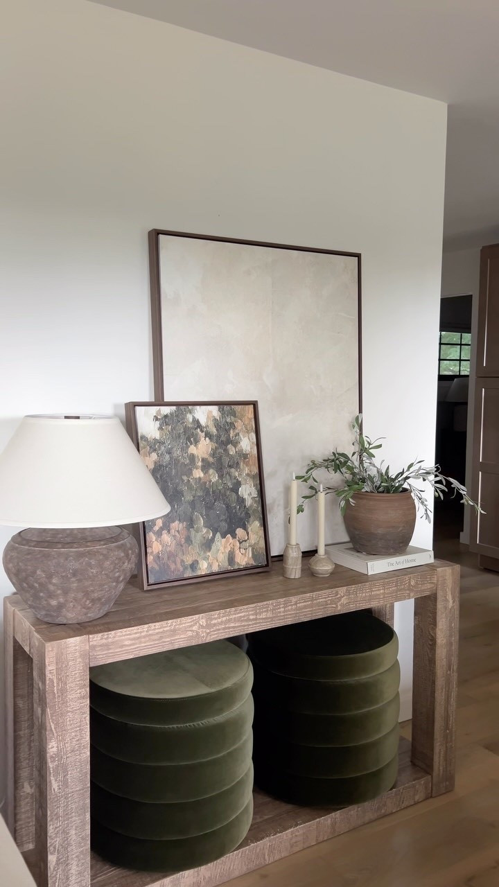 Console table styling made easy, loving the earthy tones of this design 🤎

#LTKHome #LTKSeasonal