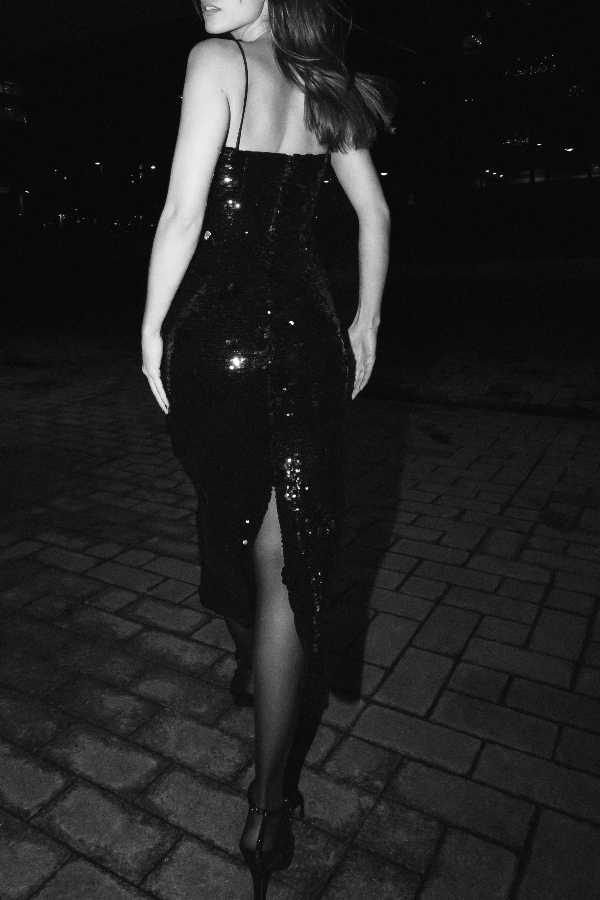 SEQUIN FLOWER MIDI DRESS | Zara US