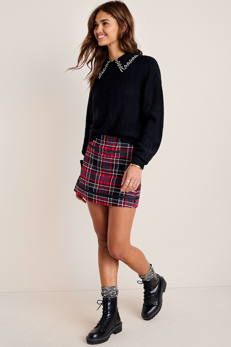 Riley Plaid Mini Skirt | Francesca's