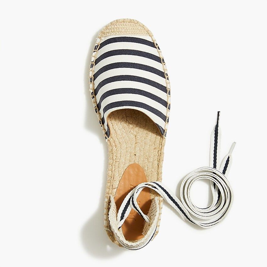 Striped d'Orsay lace-up espadrilles | J.Crew Factory