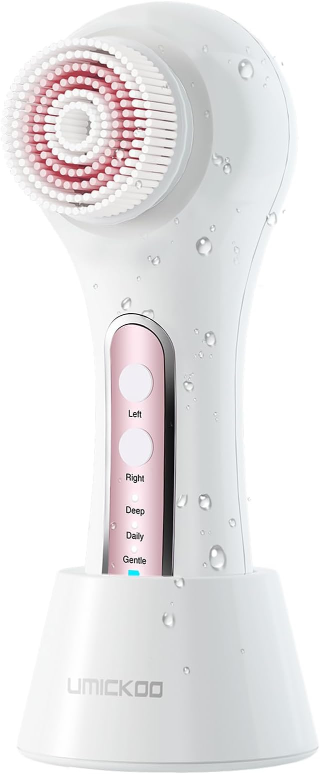 Face Scrubber Exfoliator, Rechargeable Facial Cleansing Brush with 2-Way Rotation & 3 Modes, 30-D... | Amazon (US)